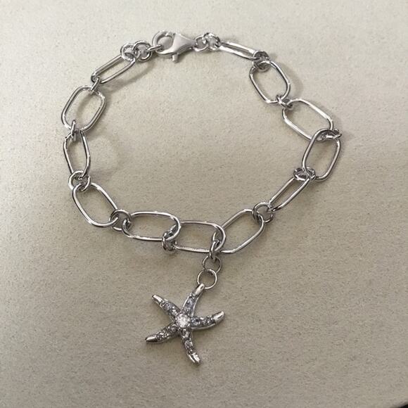 Silver Classic Multi-Chain with Starfish Bracelet